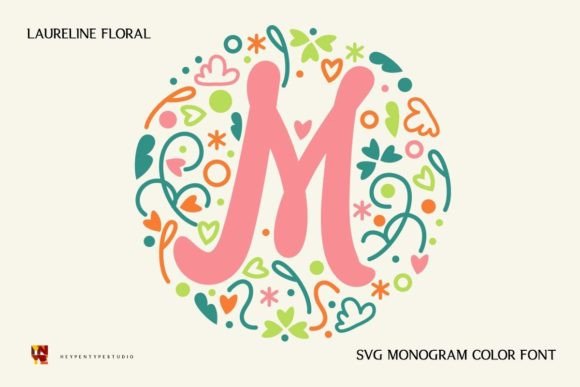 Laureline Floral Monogram Font