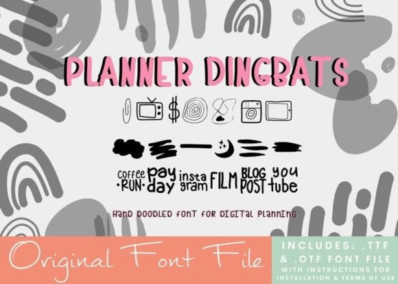 Planner Dingbats Font