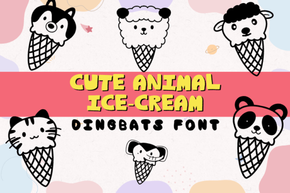 Cute Animal Ice Cream Font