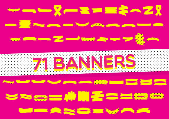 Yellow Dingbat Banners Font