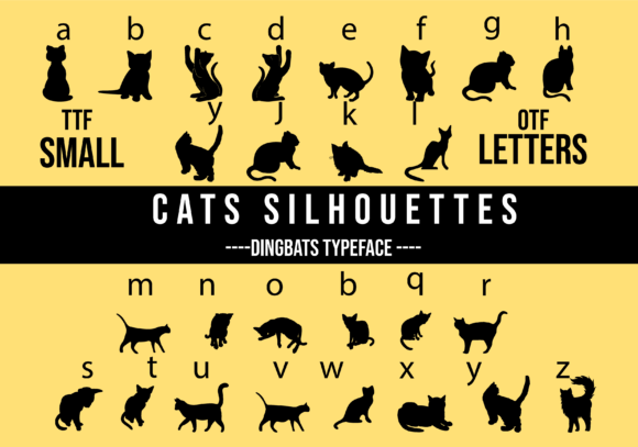 Cats Silhouettes Font