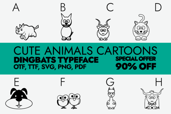 Cute Animals Cartoons Font