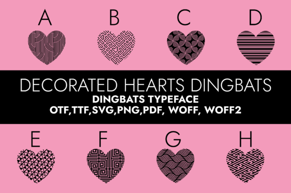 Decorated Hearts Font