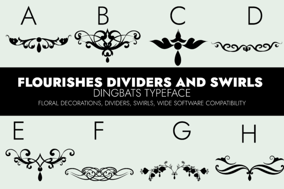 Flourishes Dividers and Swirls Font