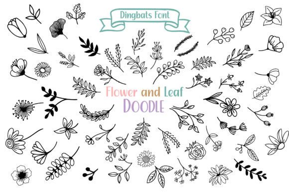 Flower and Leaf Doodle Font