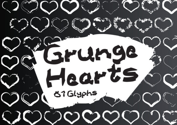 Grunge Hearts Font
