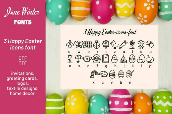 Happy Easter Icons Font