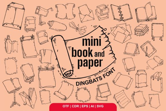 Mini Book and Paper Font