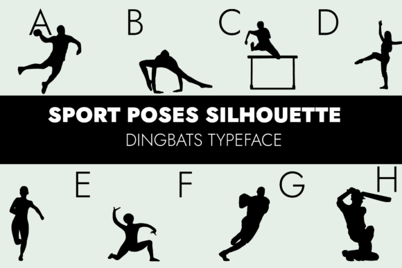 Sport Poses Silhouettes Font