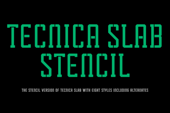 Tecnica Slab Stencil Family Font