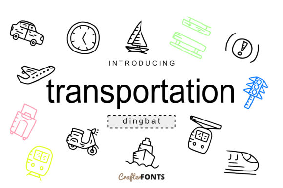 Transportation Doodle Font
