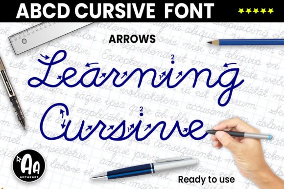 Abcd Cursive Arrows Font Poster 1