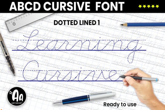 Abcd Cursive Dotted Lined1 Font Poster 1