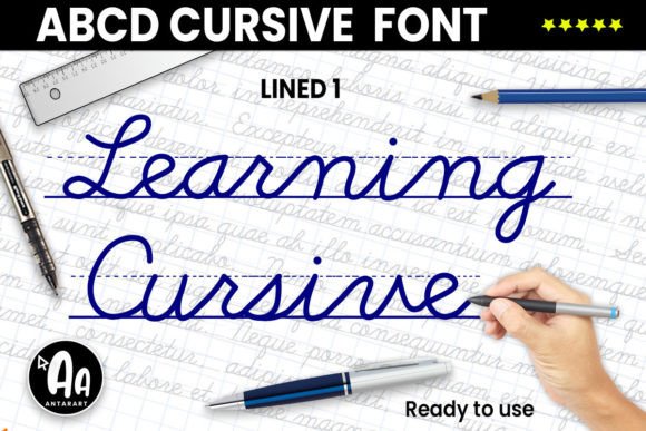 Abcd Cursive Lined1 Font Poster 1