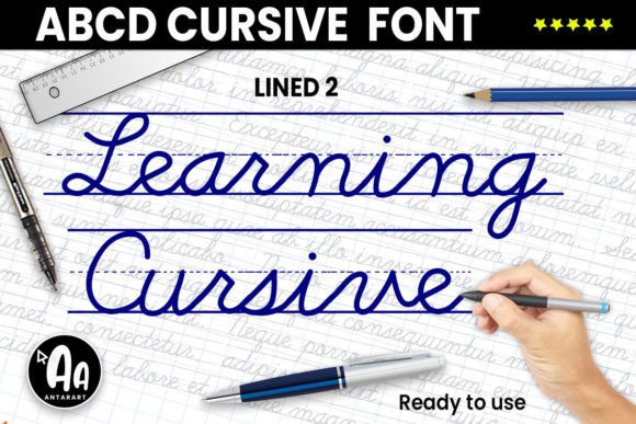 Abcd Cursive Lined2 Font Poster 1