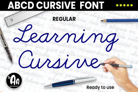 Abcd Cursive Regular Font Poster 1