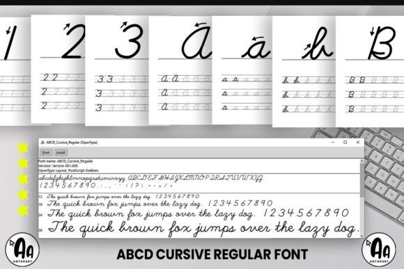 Abcd Cursive Regular Font Poster 2