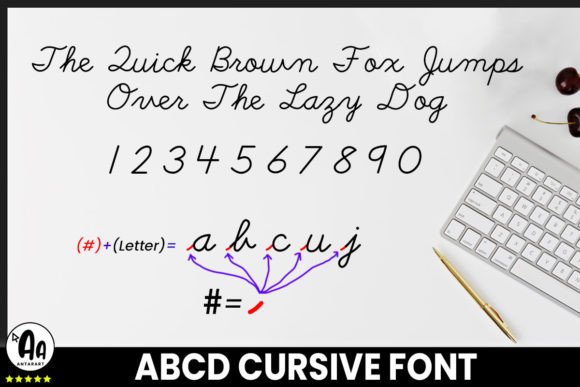 Abcd Cursive Regular Font Poster 3