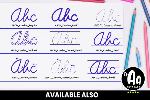 Abcd Cursive Regular Font Poster 4