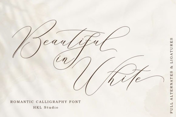 Beautiful in White Font