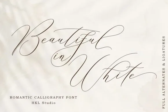 Beautiful in White Font Beautiful in White Font Poster 1