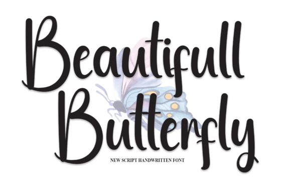 Beautifull Butterfly Font Poster 1