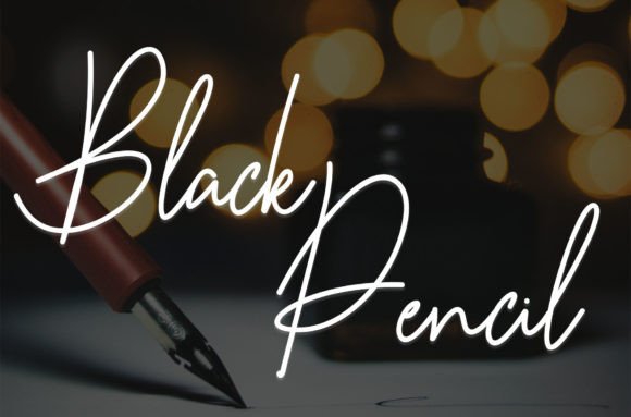 Black Pencil Font Poster 1