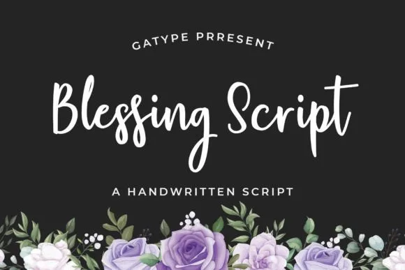 Blessing Script Font Blessing Script Font Poster 1