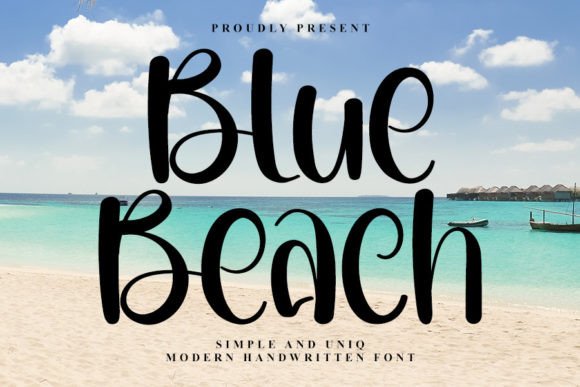 Blue Beach Font Poster 1