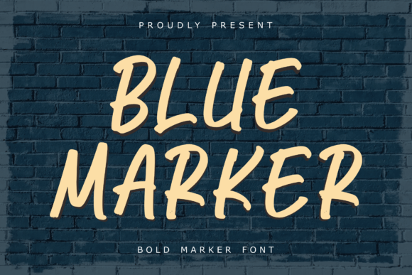 Blue Marker Font Poster 1