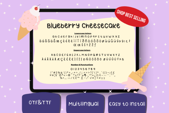 Blueberry Cheesecake Font Poster 3