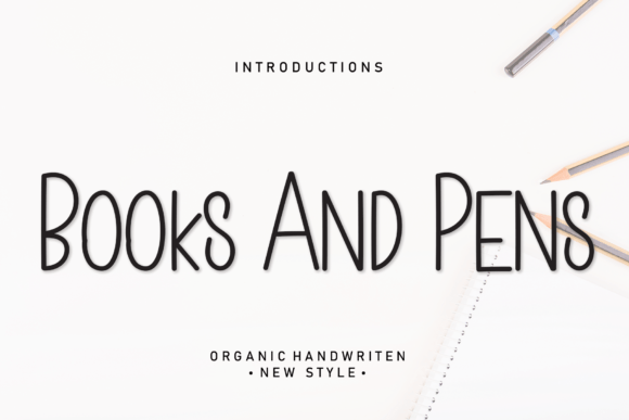 Books and Pens Font Poster 1