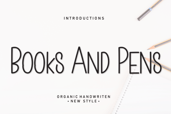 Books and Pens Font