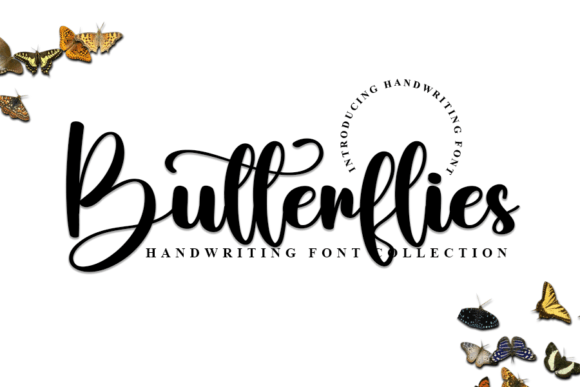 Butterflies Font Butterflies Font Poster 1