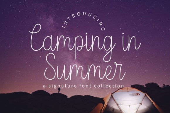 Camping in Summer Font Poster 1