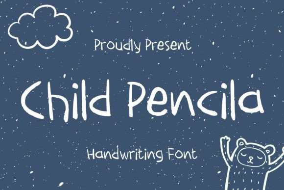 Child Pencila Font Poster 1