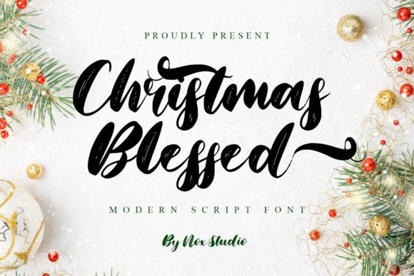Christmas Blessed Font Poster 1