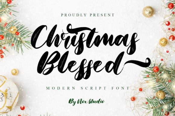 Christmas Blessed Font Poster 1