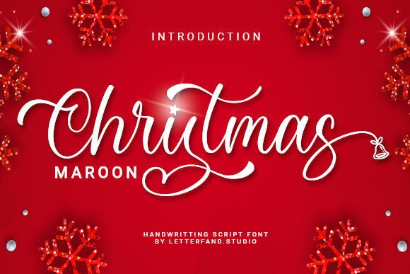 Christmas Maroon Font Poster 1