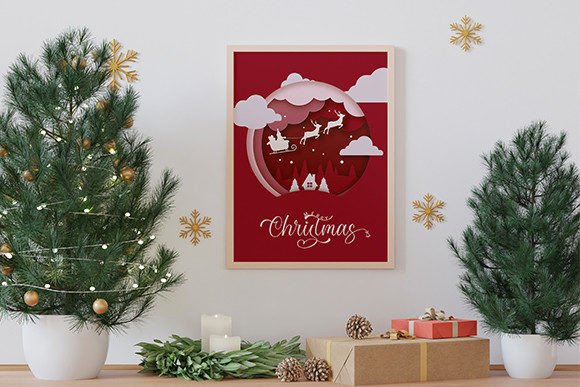 Christmas Maroon Font Poster 3