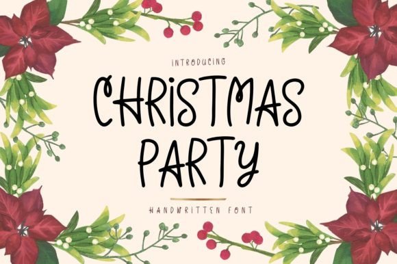 Christmas Party Font Poster 1
