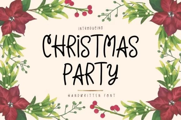 Christmas Party Font Poster 1