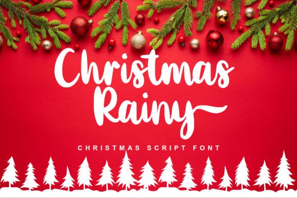 Christmas Rainy Font Poster 1