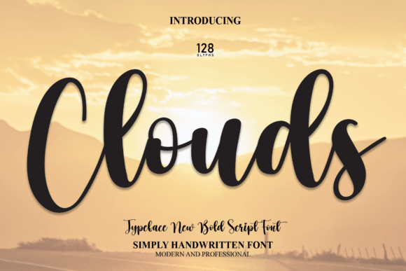 Clouds Font Poster 1