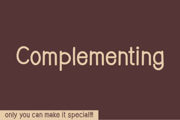 Complementing Font Poster 1