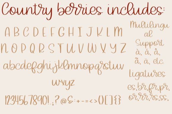 Country Berries Font Poster 3