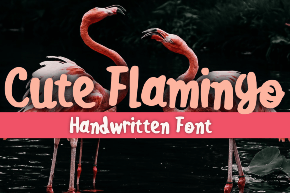 Cute Flamingo Font Poster 1