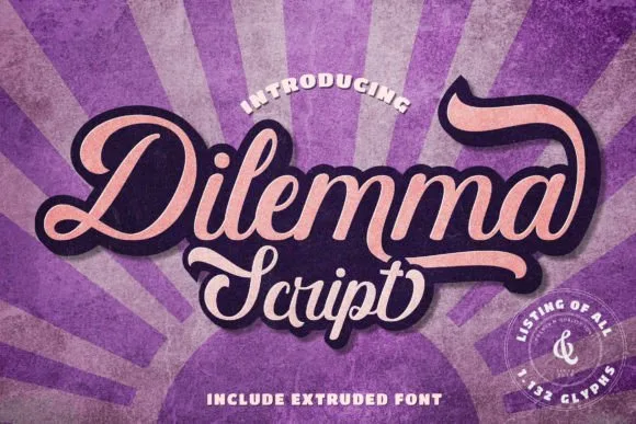 Dilemma Script Font Dilemma Script Font Poster 1