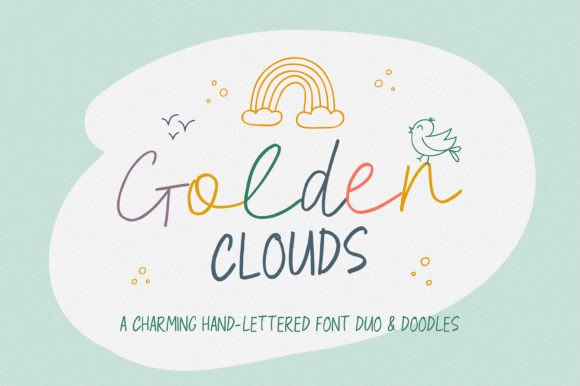 Golden Clouds Font Poster 1