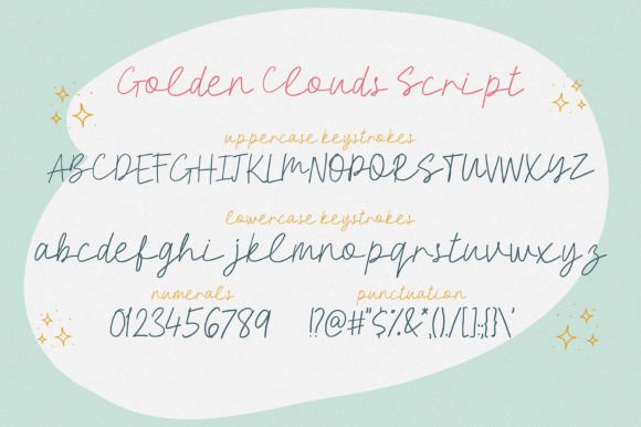 Golden Clouds Font Poster 4